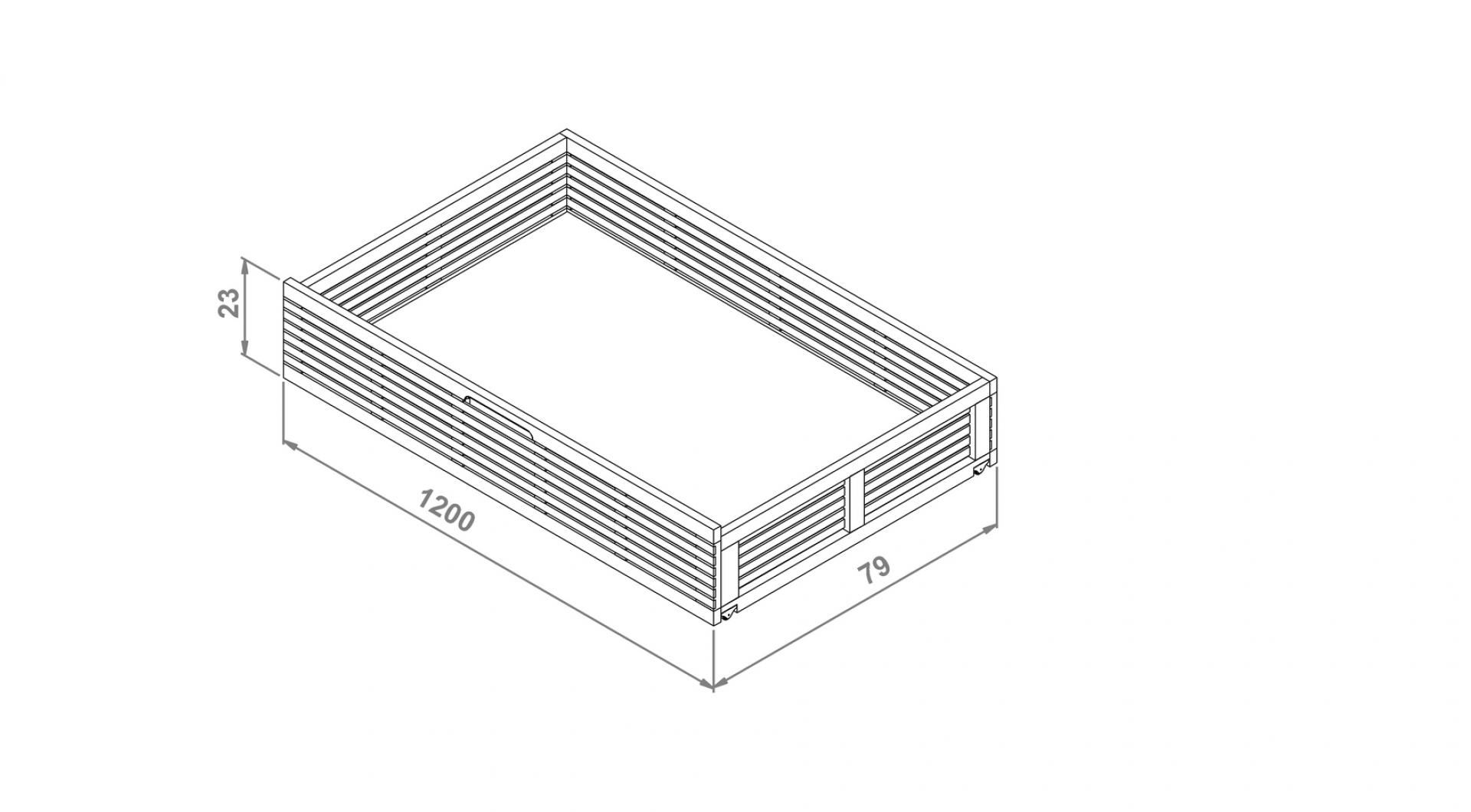 Noga divan sofa - drawer dimensions