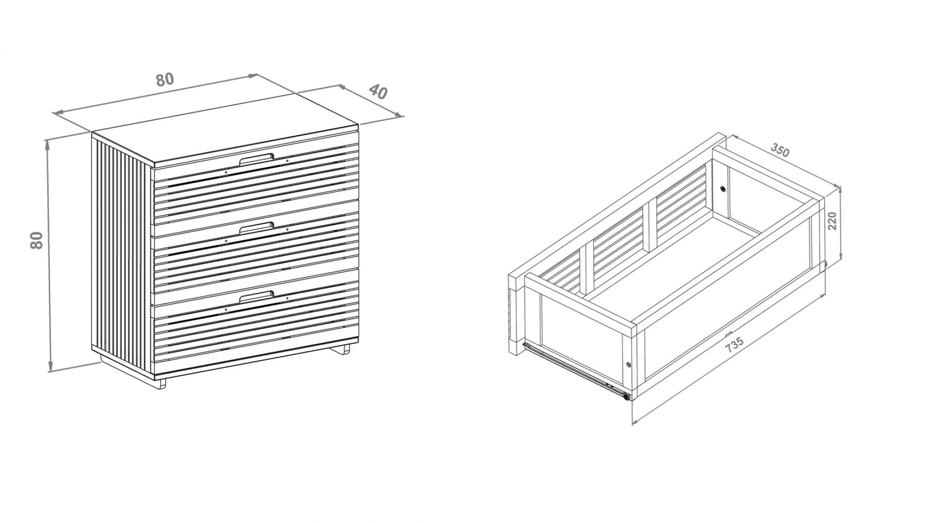 Shida Drawer Chest -dimensions